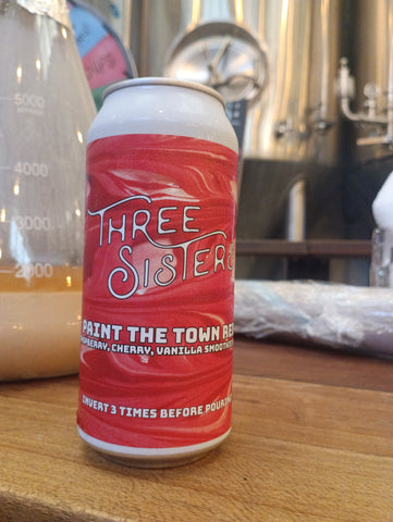 Three Sisters Paint the Town Red Raspberry, Cherry & Vanilla Sour - 440ml - 6.5% - Three Sisters Brewery